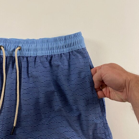 Fair Harbor Bayberry Blue Wave Swim Trunks Men's XL Lined Waves Shorts Suit - Picture 5 of 13